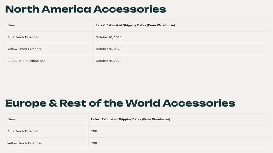 Shipping schedule Bird Buddy